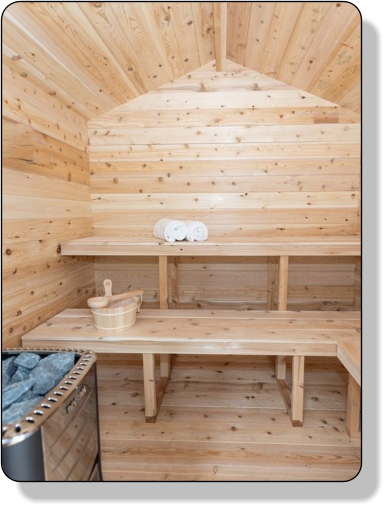 Inside Sauna Cabin